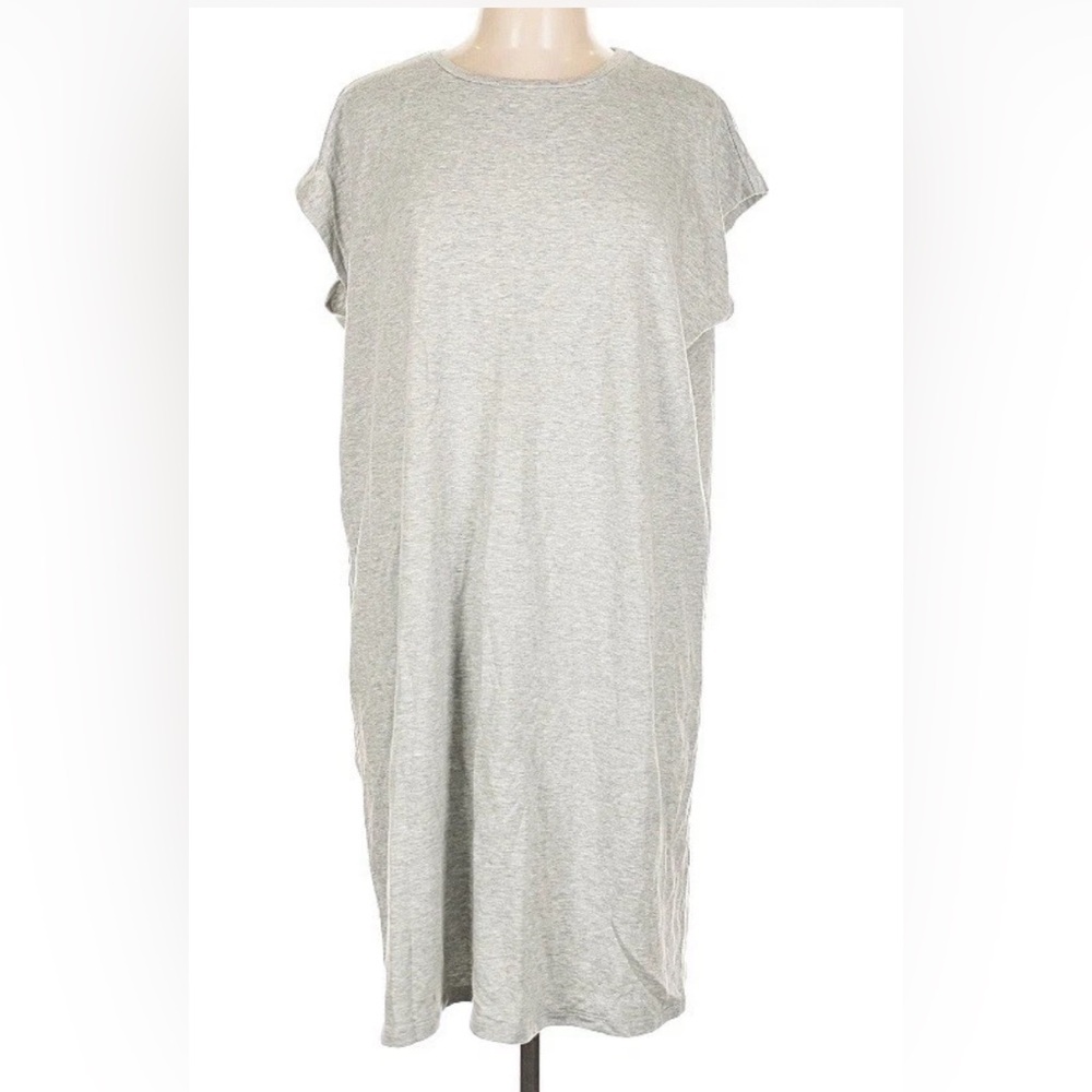 Lot of 3 perfect XL Eileen Fisher spring/summer dresses 48” B aqua grey camel - Picture 4 of 12